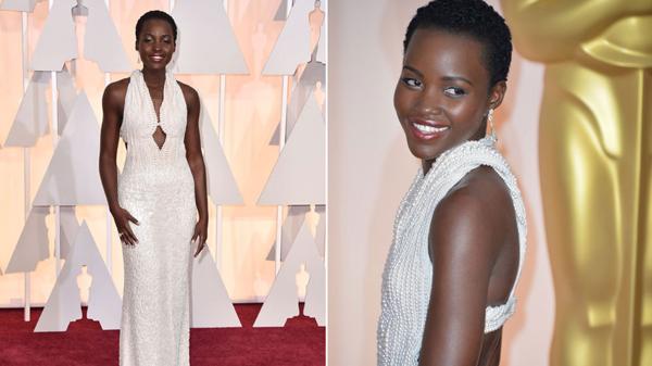 El vestido robado que lució Lupita Nyong’o en los Oscar 2015 (AFP)