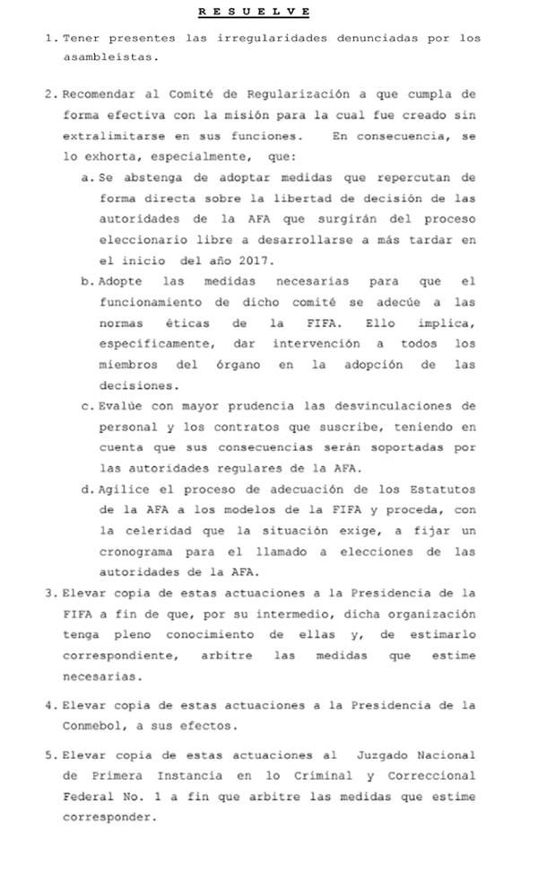 La resolución del Tribunal de Disciplina