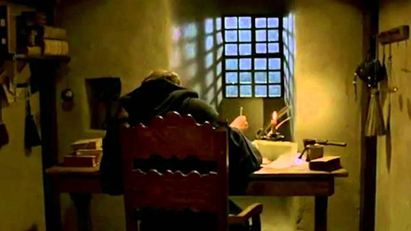 Lutero en su celda monacal