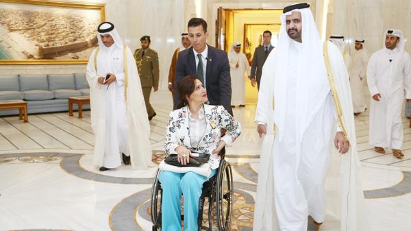Gabriela Michetti junto al vice emir y hombre fuerte del gobierno Qatarí (Gerardo Viercovich)