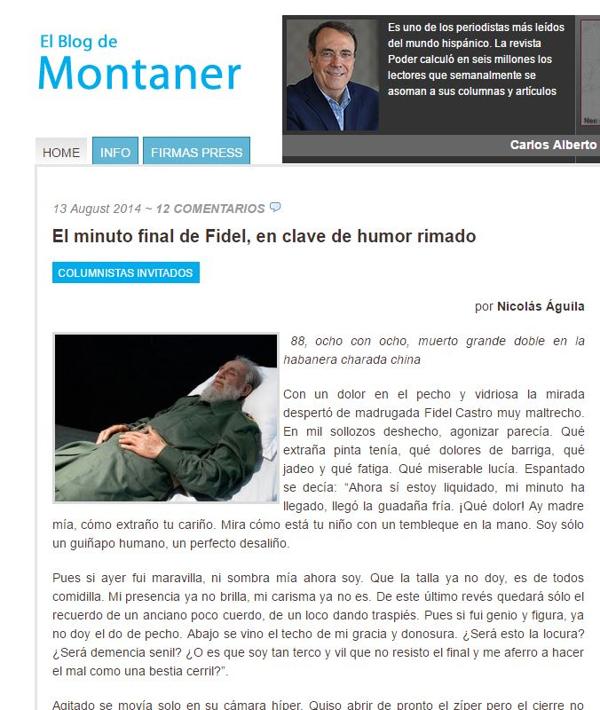 En agosto de 2014 la imagen del supuesto cuerpo sin vida de Fidel Castro ya circulaba por blogs y redes sociales