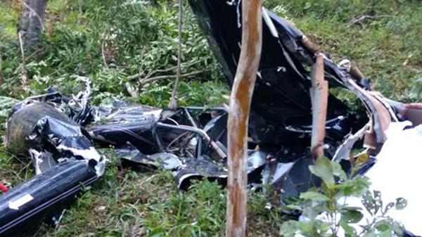 Así quedó el helicóptero que trasladaba a la novia.