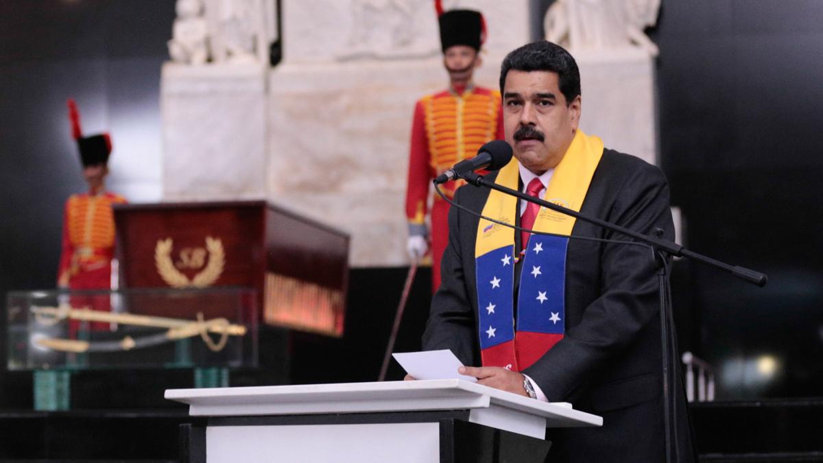 Nicolás Maduro cargó contra Mauricio Macri durante un acto realizado en Caracas (EFE)