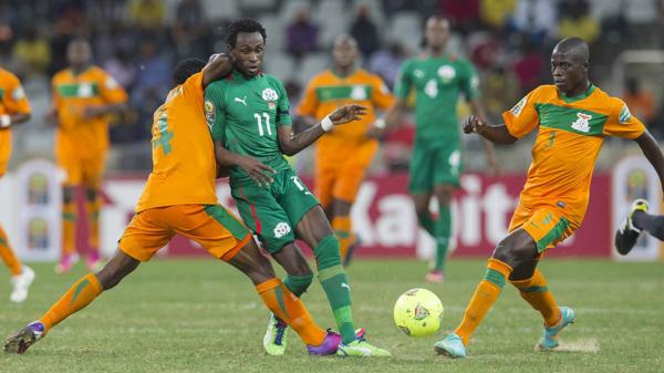 Un partido de la Copa Africana de Naciones entre Burkina Faso y Zambia