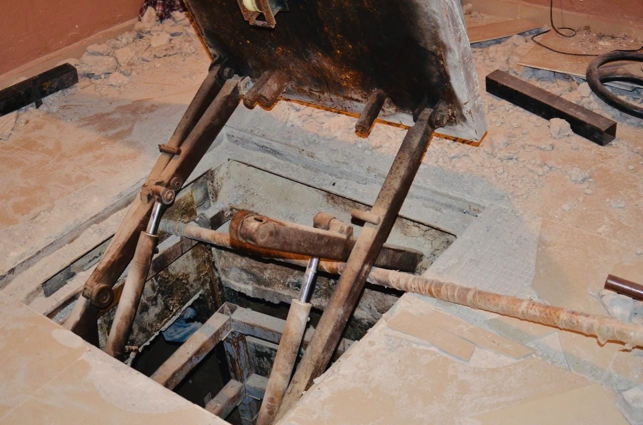 Narcotúnel hallado en la frontera en el 2022. FGR
