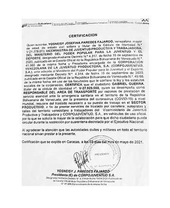 Guerra Zambrano sí trabajaba para