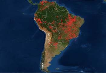 Incendios en países de América