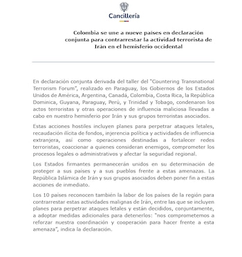 La lista de medidas incluye el seguimiento de operaciones financieras sospechosas, la vigilancia de los pasos fronterizos y la identificación de posibles células o grupos vinculados con organizaciones radicales que busquen actuar en el continente
