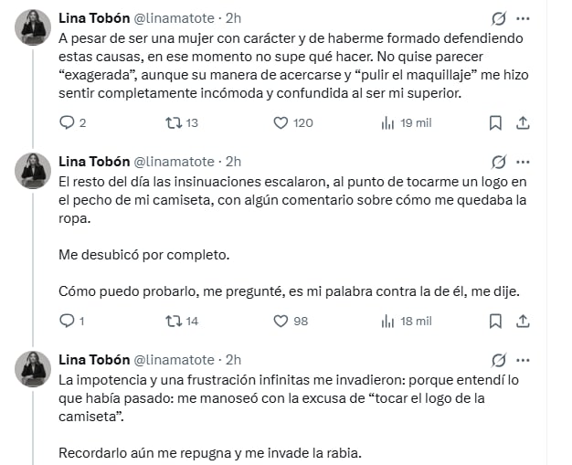 La presentadora de deportes no dudó en contar los difíciles momentos que vivió cuando hizo parte del canal - crédito Lina Tobón / X