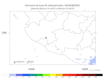 Imagen 3: Hidroestimador de las últimas tres horas.