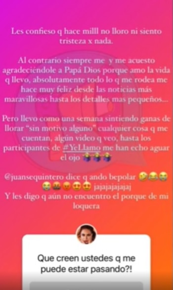 Historias de Instagram de Johanna