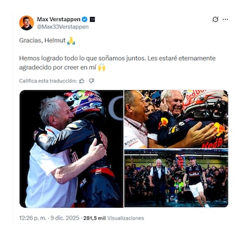 El mensaje de Max Verstappen