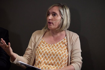 Alda Recas en un encuentro