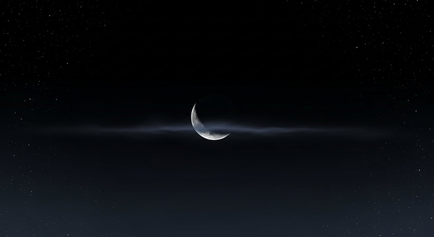La Luna muestra la mitad de su disco iluminado con forma de
