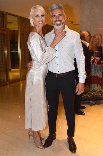 Ingrid Grudke junto a su novio, Martín Colantonio (Eduardo Aguada / Teleshow)