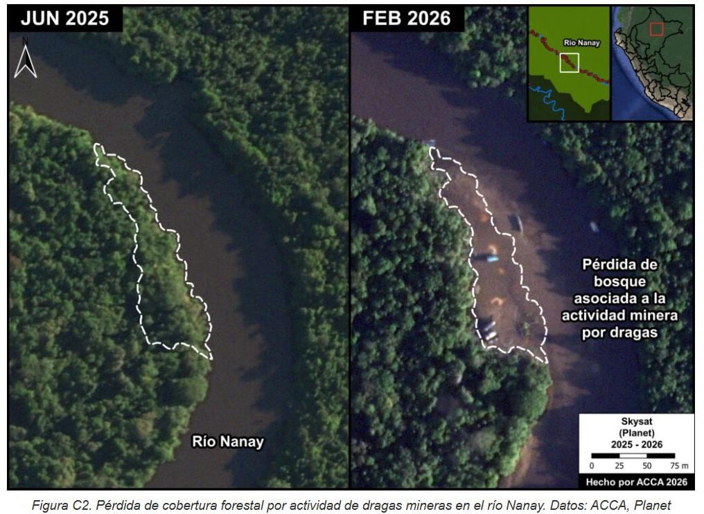 La minería ilegal de oro acelera la expansión de dragas en Loreto entre 2025 y 2026