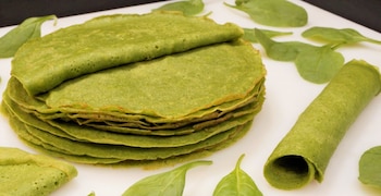 Las crepas de espinaca ofrecen