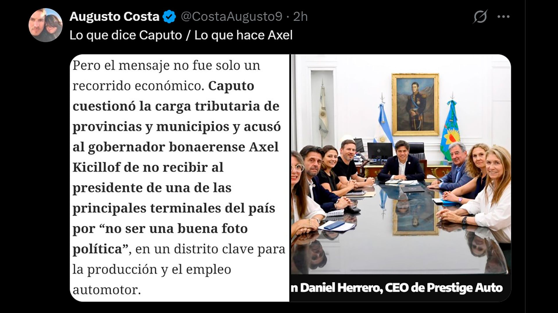 El gobernador Axel Kicillof mantuvo un encuentro con Daniel Herrero, presidente de Prestige Auto (Mercedes-Benz Argentina), para abordar temas de producción automotriz en la provincia de Buenos Aires (Imagen Ilustrativa Infobae)
