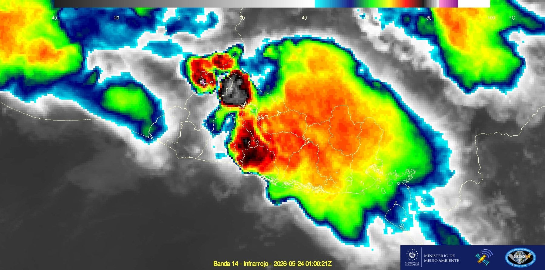 Tormentas y lluvias intensas afectan San Salvador, Cuscatlán, Chalatenango, La Paz, San Vicente y Cabañas, complicando la movilidad y el orden público. (Cortesía: MARN)