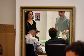 Una mesa durante la jornada electoral de este domingo en Andalucía. (Álex Zea / Europa Press)