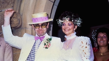 Elton John joven Renate Blauel renata casamiento