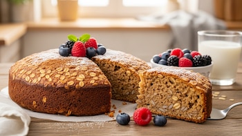 Receta de torta de avena sin azúcar, rápida y fácil