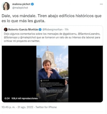 La respuesta de Malena Pichot