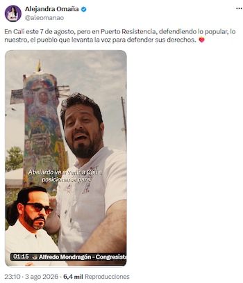 Alejandra Omaña participará en encuentro ciudadano en Cali el 7 de agosto - crédito @aleomanao/X