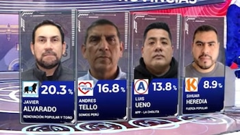 Boca de urna en Lima Provincias: Javier Alvarado lidera con 20,3%, según DATUM| Foto: Captura de América Noticias