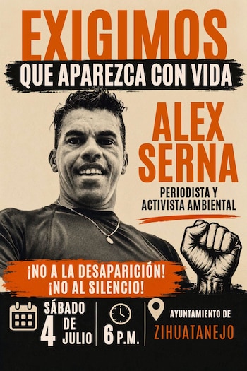 Convocatoria en redes sociales para solicitar la aparición del periodista. Crédito: Redes Sociales