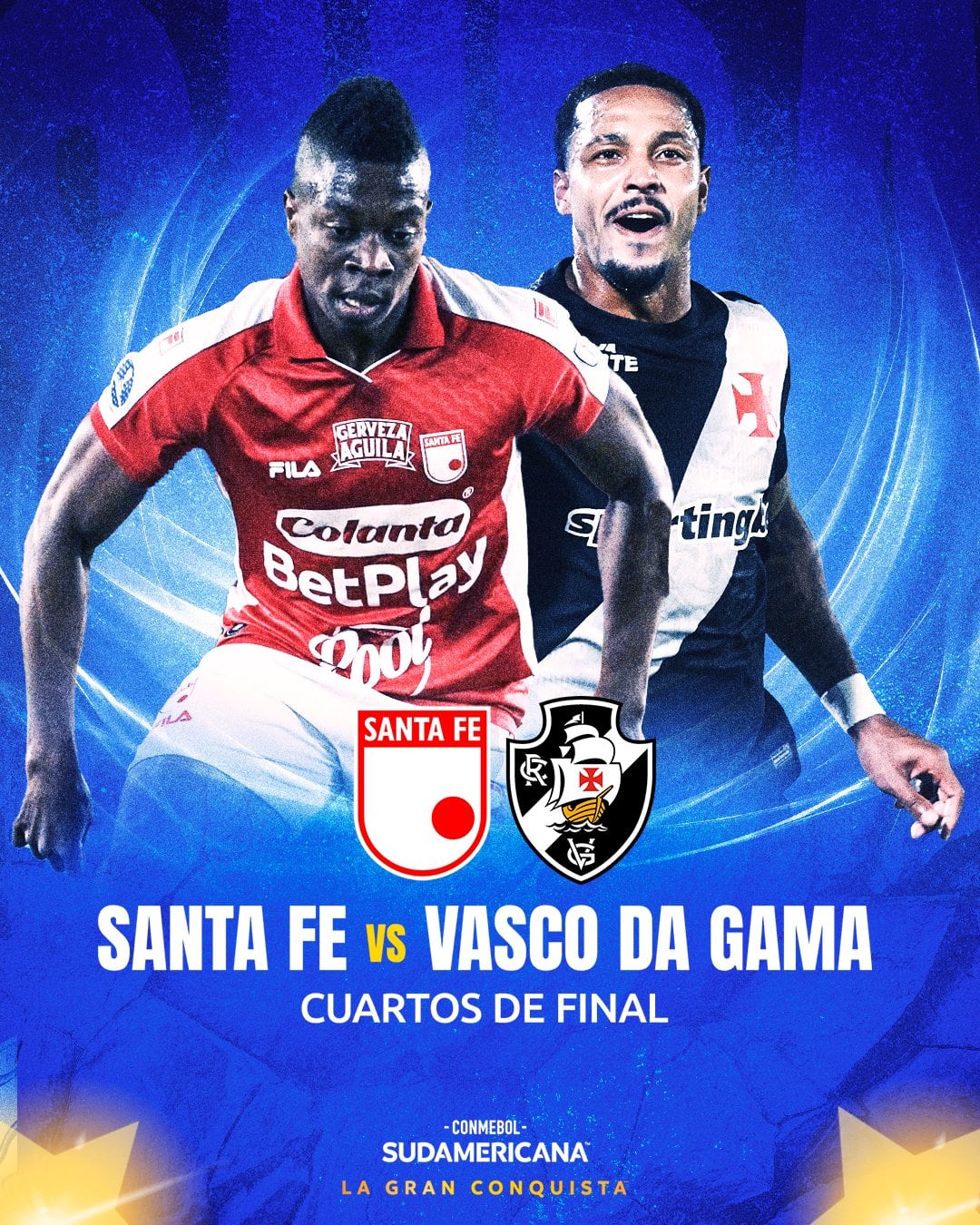 El ganador de la llave de Independiente Santa Fe vs. Vasco da Gama enfrentará al ganador de Boca Juniors vs. Sao Paulo en semifinales de la Copa Sudamericana - crédito Conmebol