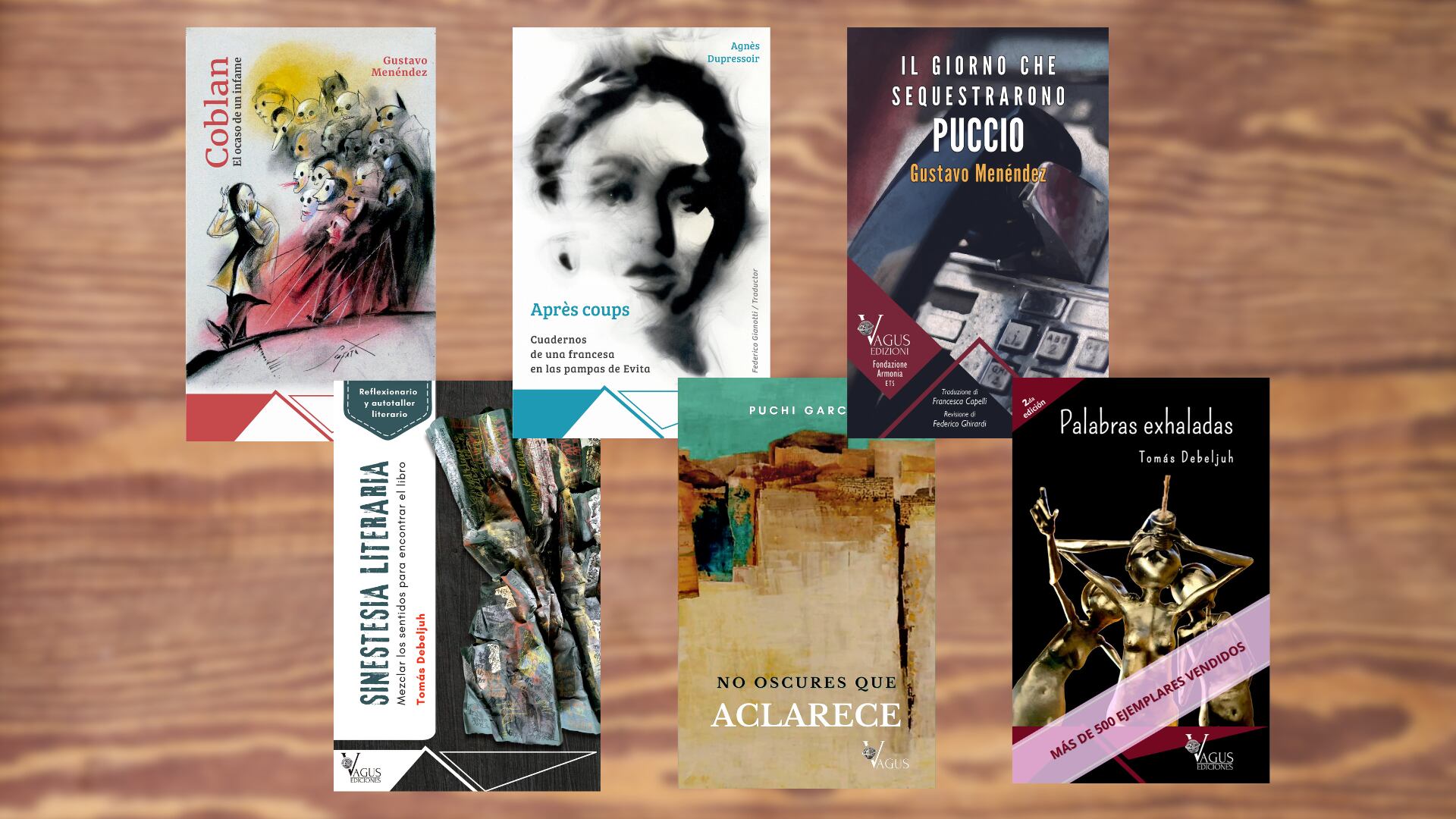 Las tapas de los libros de la editorial