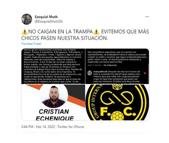 La denuncia de Muth en