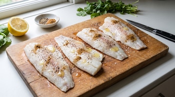 Los filetes se sazonan con limón, comino, sal y pimienta antes de incorporarlos al guiso - crédito VisualesIA Infobae