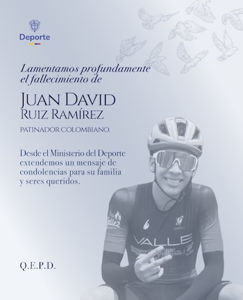 La muerte del joven patinador Juan David Ruiz Ramírez durante un entrenamiento conmociona al deporte vallecaucano y a la ciudad de Cali - crédito X