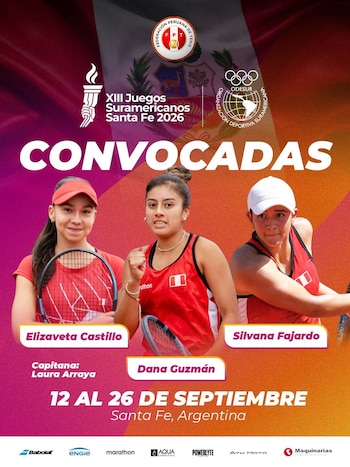 Las convocadas de Perú en tenis para los Juegos Suramericanos 2026.