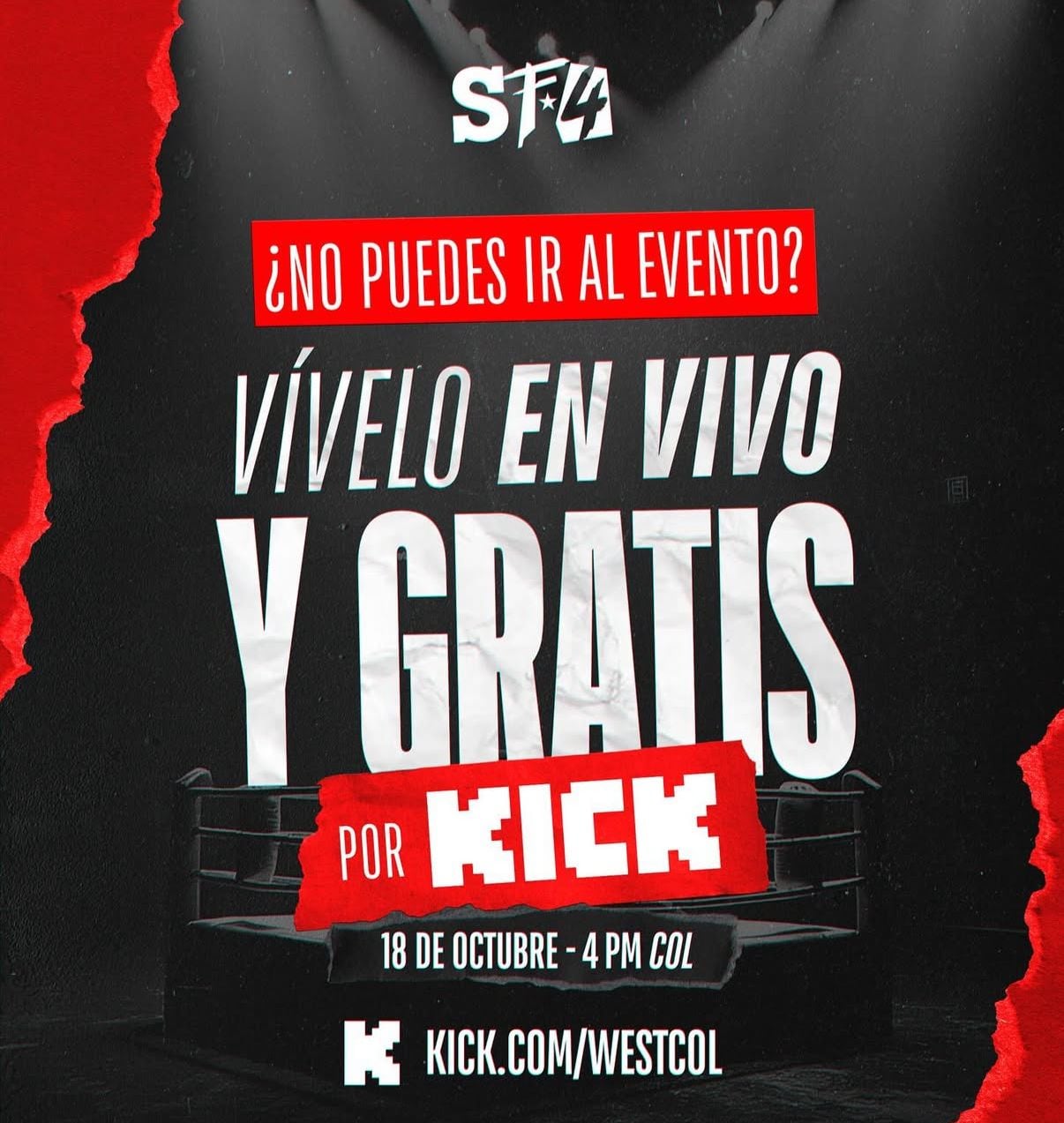 Stream Fighters 4 será transmitido por el canal de Kick de Westcol de manera gratuita.