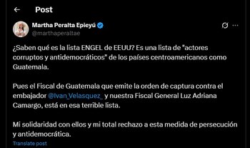 Martha Peralta también se pronunció