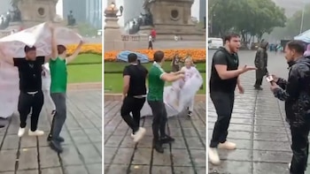 Identifican a jóvenes que usaron lonas de desaparecidos durante festejos del Mundial 2026 en el Ángel de la Independencia