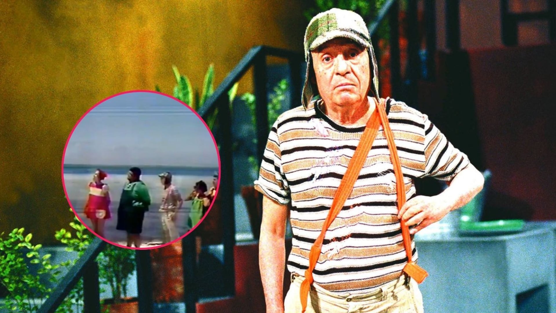 Escena de El Chavo del 8 grabada en las playas de Cancún