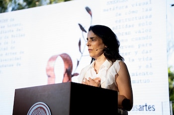 25/06/2026 La hija de Fernando Buesa, Sara Buesa, interviene durante la celebración del acto de entrega de la VI edición del Premio Rojana 'Alfredo Pérez Rubalcaba', en los jardines de la Residencia de Estudiantes del CSIC, a 25 de junio de 2026, en Madrid (España). Este encuentro, organizado por la Fundación Felipe González, sirve para galardonar a la Fundación Fernando Buesa Blanco en reconocimiento a su compromiso con los valores democráticos y de paz, para ensalzar la memoria del exdiputado socialista asesinado por ETA.
POLITICA
Gabriel Luengas - Europa Press