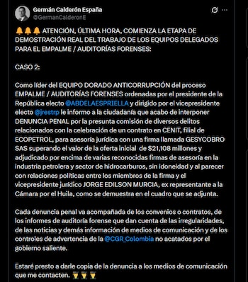 Germán Calderón España - crédito @GermanCalderonE/X