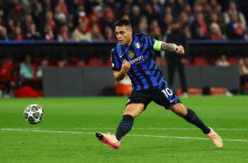 Lautaro Martínez ya pateó la