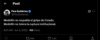 Fico Gutiérrez volvió a cuestionar