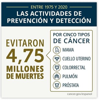La prevención del cáncer salva más vidas que el tratamiento en 45 años, revela estudio de JAMA Oncology (Instituto Nacional del Cáncer de EEUU)