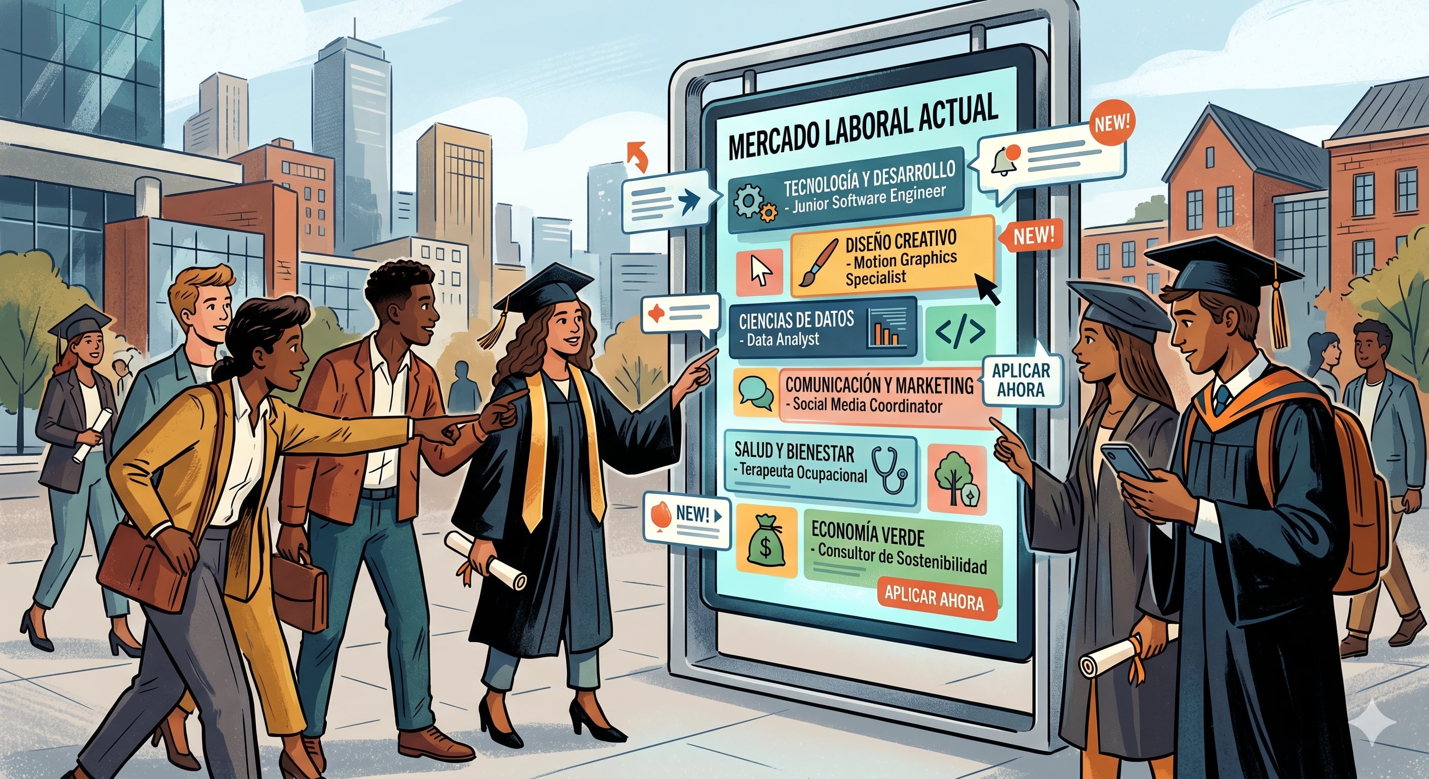 El 77% de los graduados universitarios en Estados Unidos en 2025 consiguió empleo en los tres meses posteriores a su titulación, según CNBC (Imagen Ilustrativa Infobae)