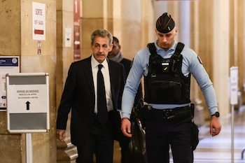 Llegada al tribunal del expresidente francés Nicolas Sarkozy. EFE/EPA/TERESA SUAREZ