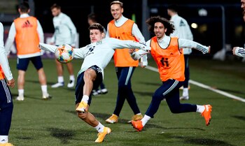 Los jugadores de la selección