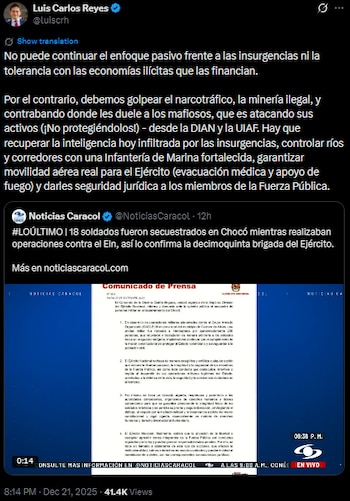 Luis Carlos Reyes sobre el