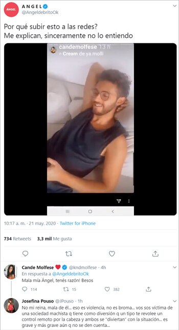 El posteo de Ángel de